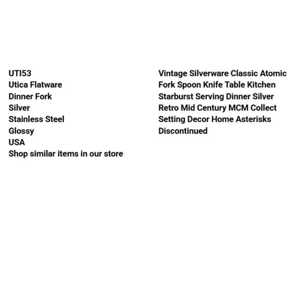 Vintage Atomic UTI53 by Utica Fork Stainless Flatware Glossy USA Starburst - Picture 2 of 5
